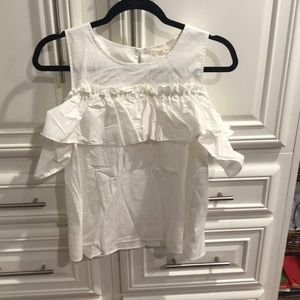 Off the shoulder white shirt